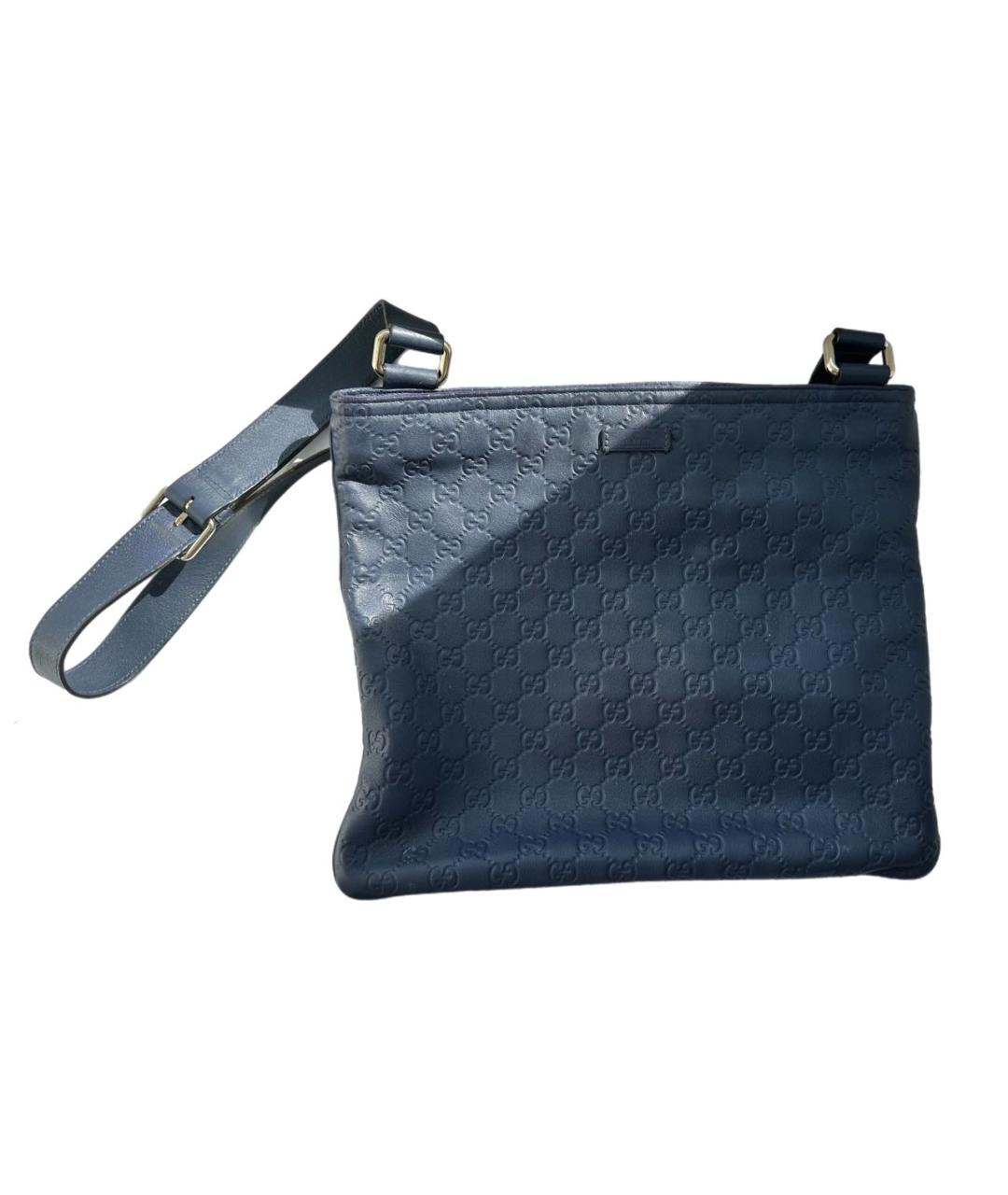 GUCCI Темно-синяя кожаная сумка через плечо, фото 8