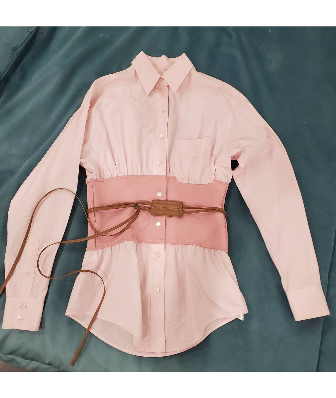 VICTORIA BECKHAM Розовая хлопковая рубашка, фото 5