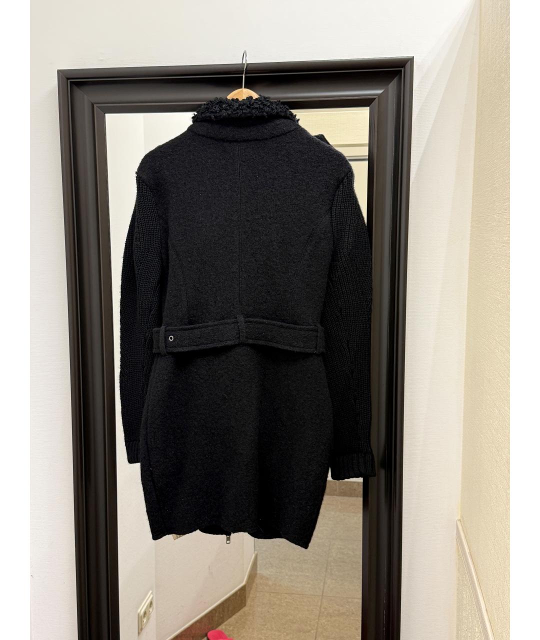 DIESEL Черное шерстяное пальто, фото 3