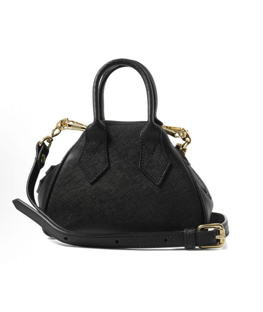 VIVIENNE WESTWOOD Черная кожаная сумка с короткими ручками, фото 8