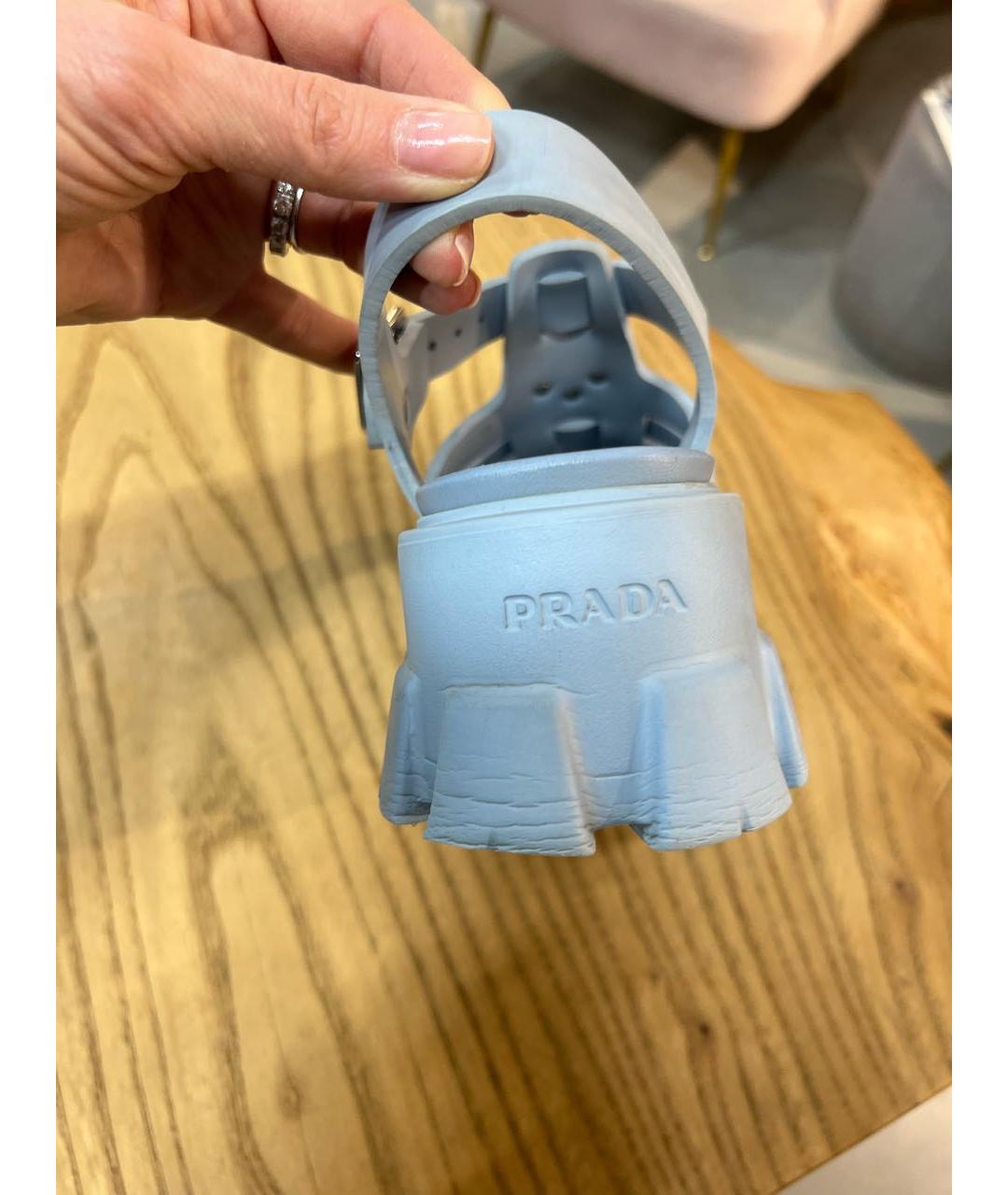 PRADA Голубые резиновые сандалии, фото 3