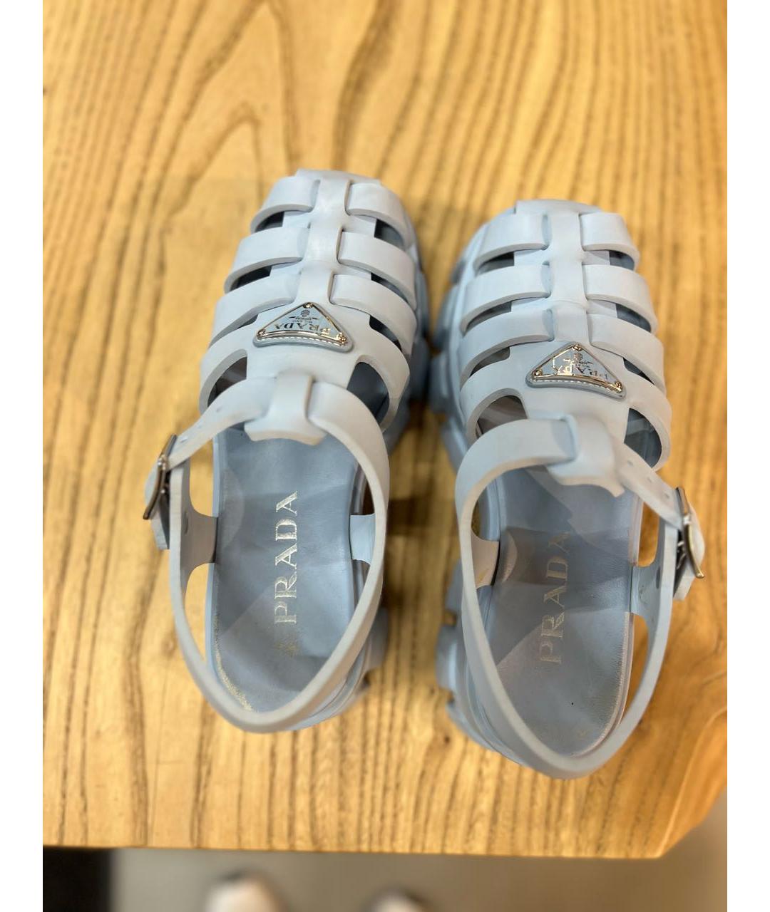 PRADA Голубые резиновые сандалии, фото 2