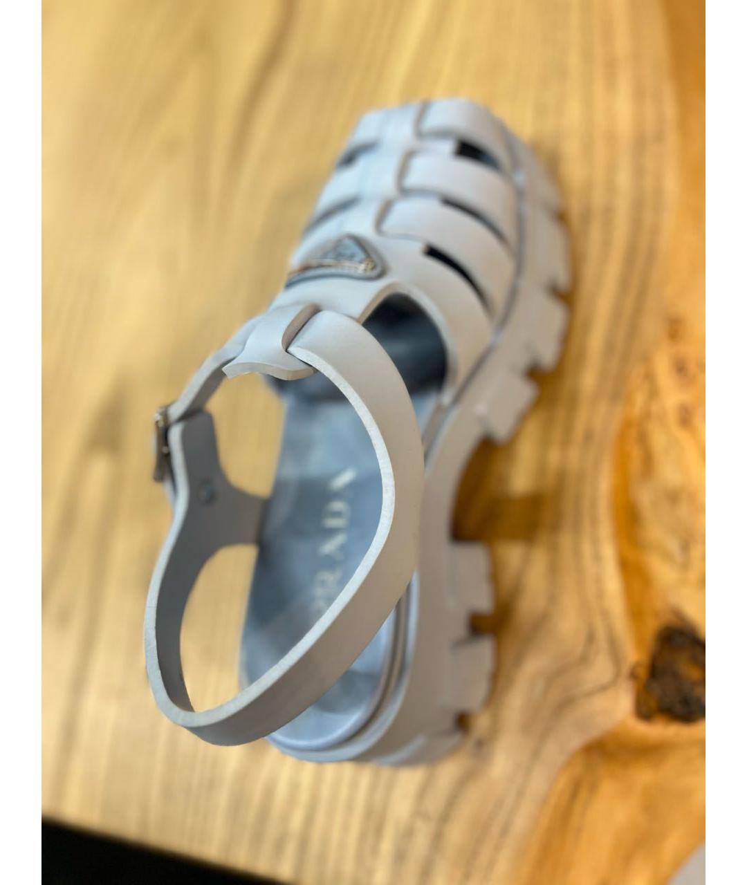 PRADA Голубые резиновые сандалии, фото 5