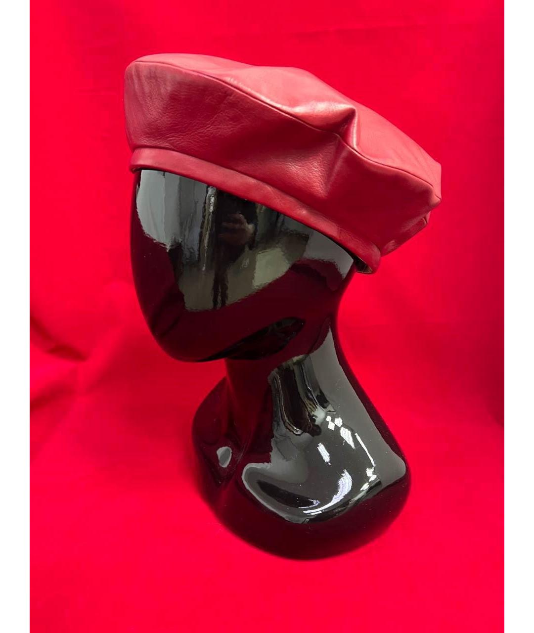 GUCCI Красная кожаная шапка, фото 7