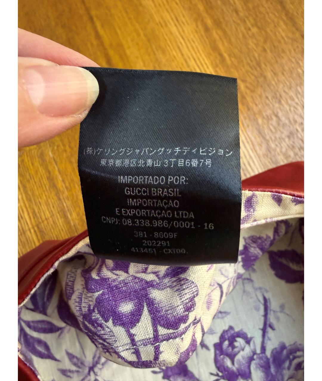 GUCCI Красная кожаная шапка, фото 6