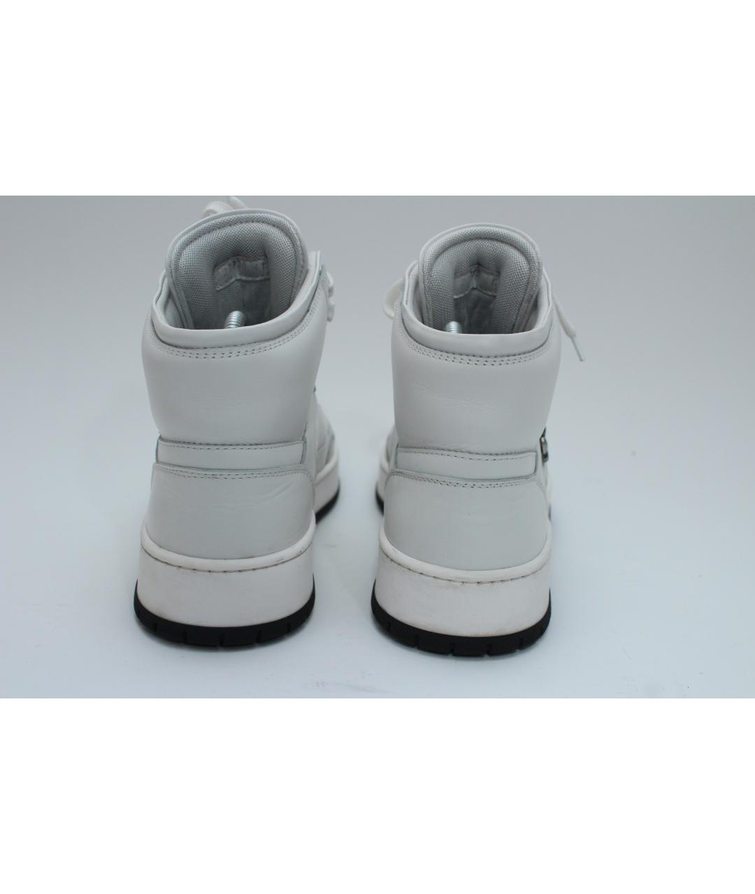ROBERTO CAVALLI Белые кожаные высокие кроссовки / кеды, фото 5