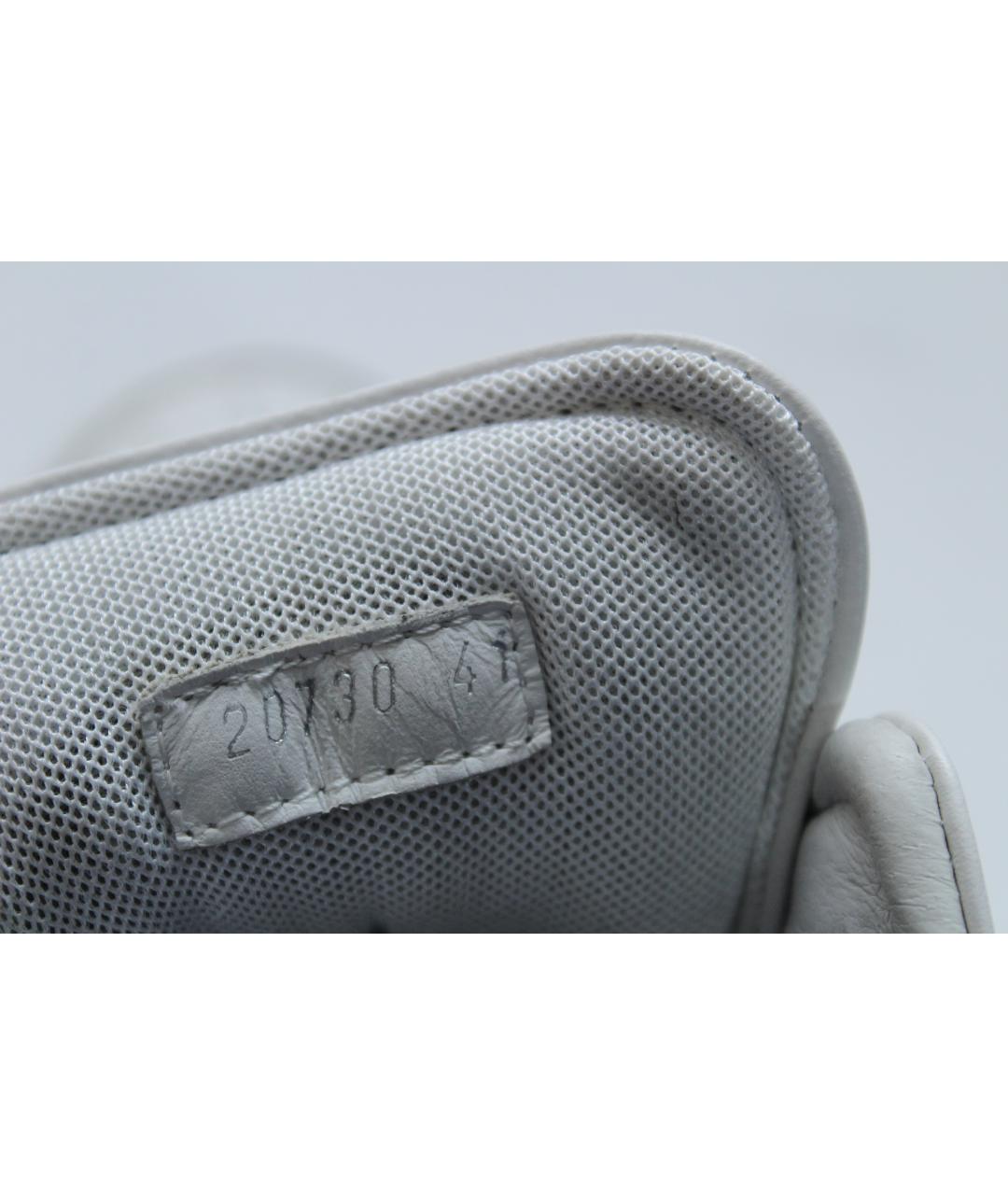 ROBERTO CAVALLI Белые кожаные высокие кроссовки / кеды, фото 7