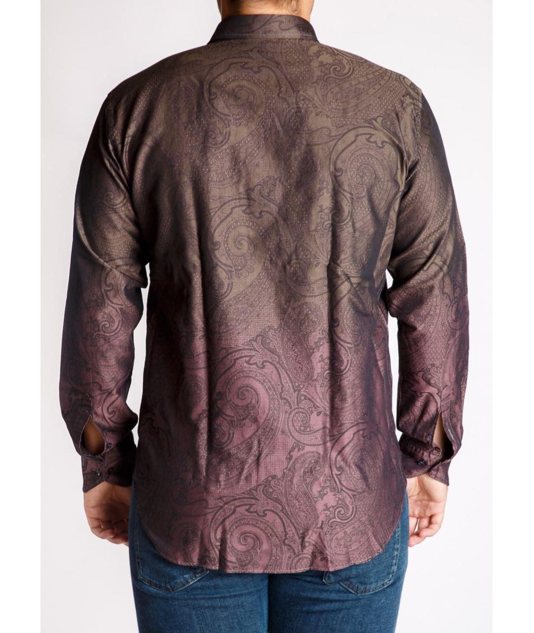 ETRO Коричневая хлопковая классическая рубашка, фото 5
