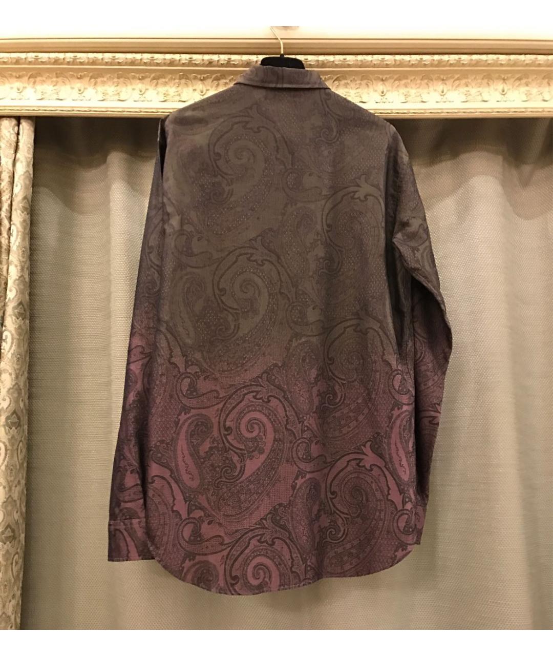 ETRO Коричневая хлопковая классическая рубашка, фото 7