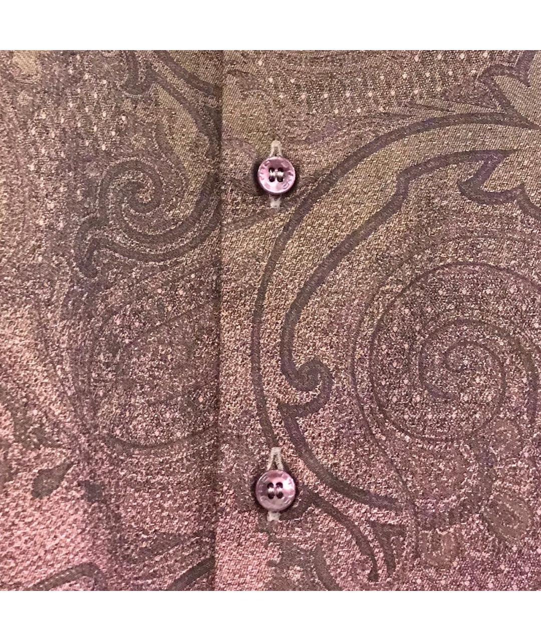 ETRO Коричневая хлопковая классическая рубашка, фото 8