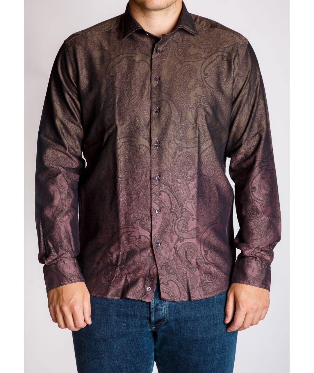 ETRO Коричневая хлопковая классическая рубашка, фото 3