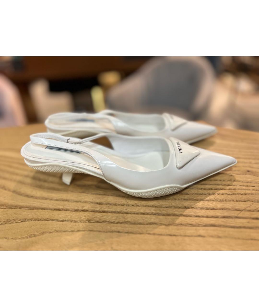 PRADA Белые кожаные балетки, фото 7