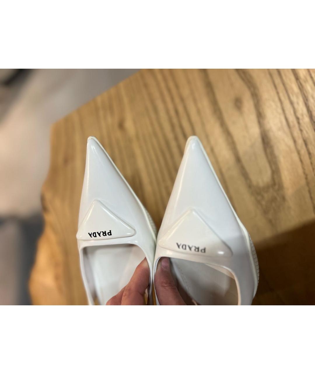 PRADA Белые кожаные балетки, фото 6