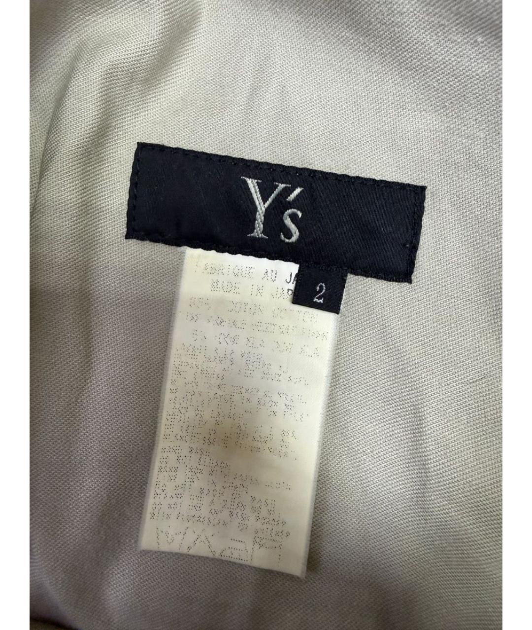 YOHJI YAMAMOTO Бежевые хлопковые брюки узкие, фото 3