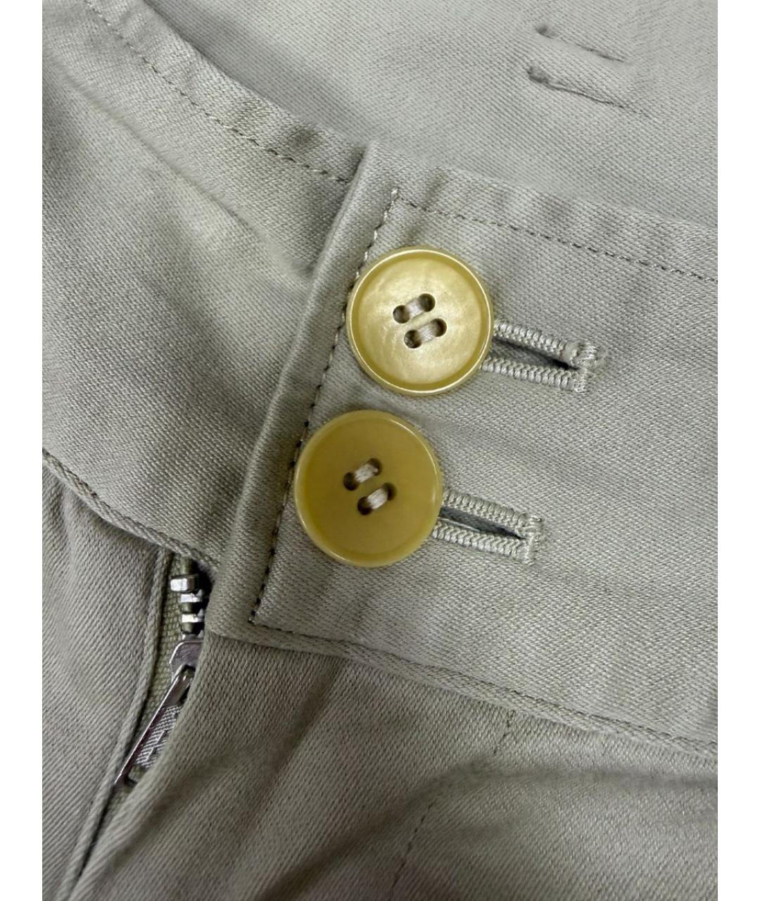 YOHJI YAMAMOTO Бежевые хлопковые брюки узкие, фото 5