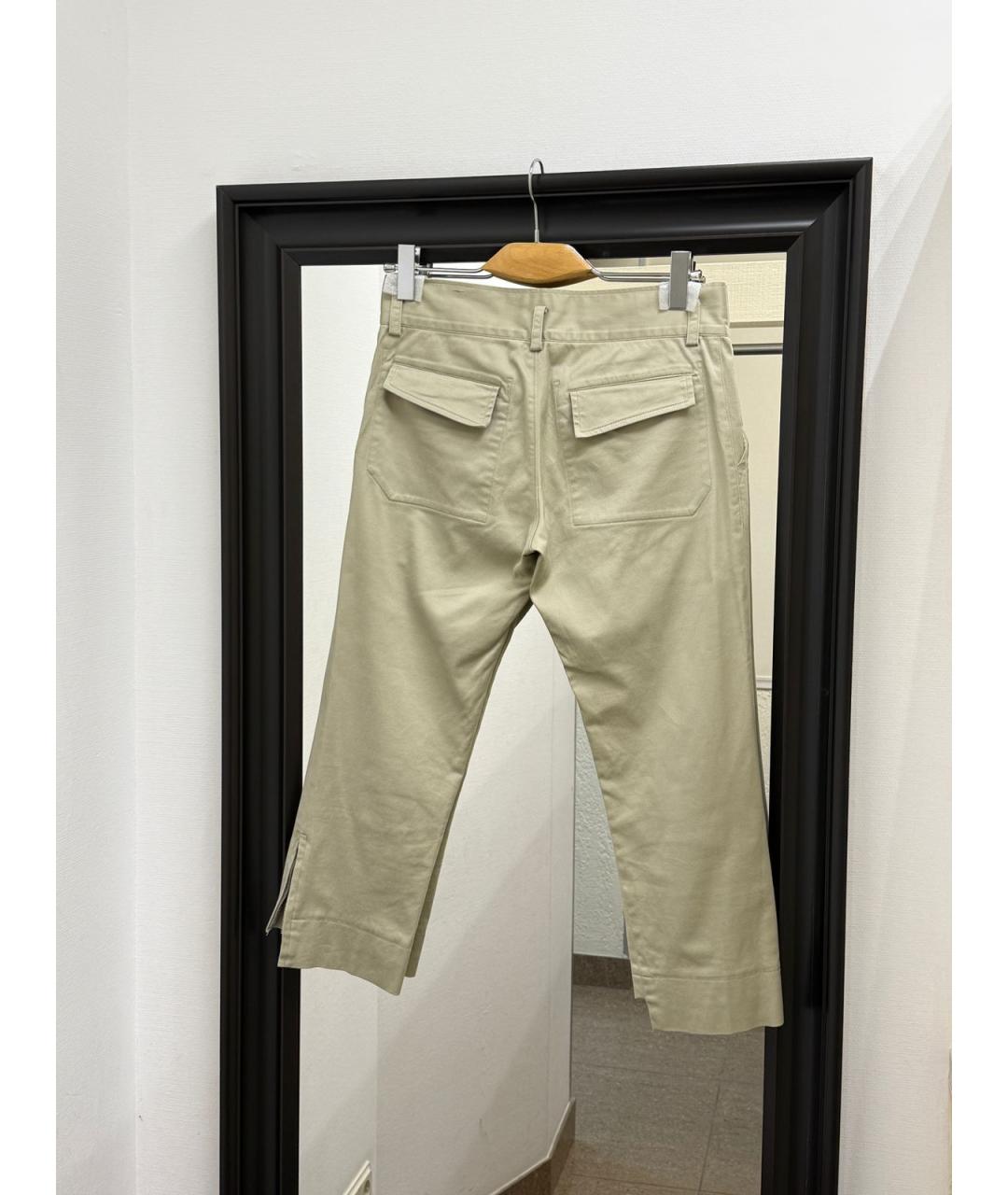 YOHJI YAMAMOTO Бежевые хлопковые брюки узкие, фото 2