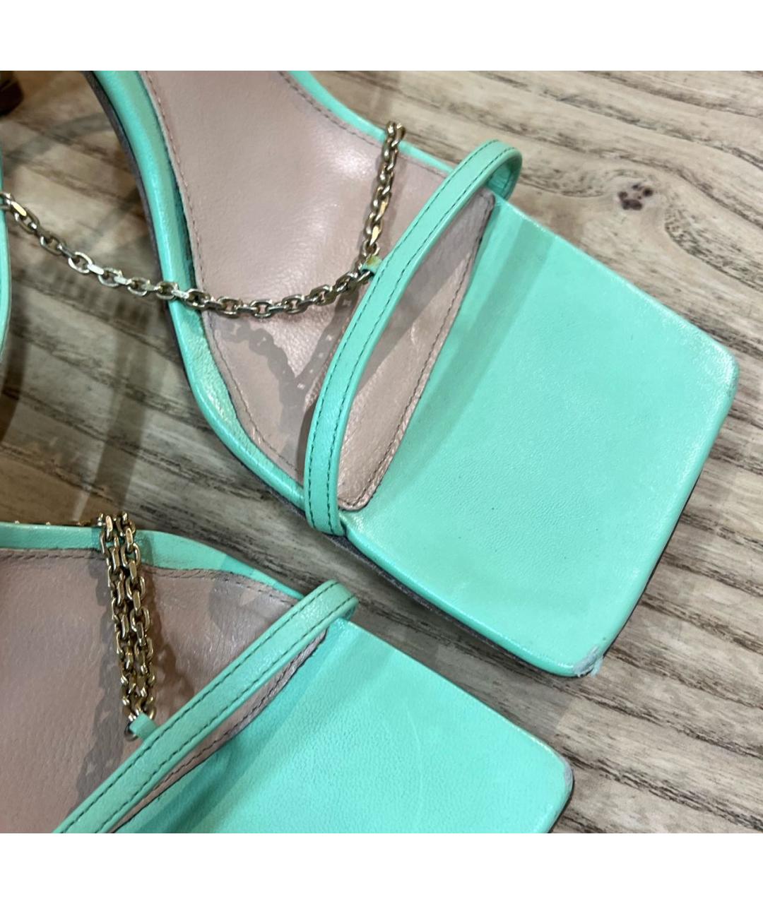 BOTTEGA VENETA Желтые кожаные босоножки, фото 7