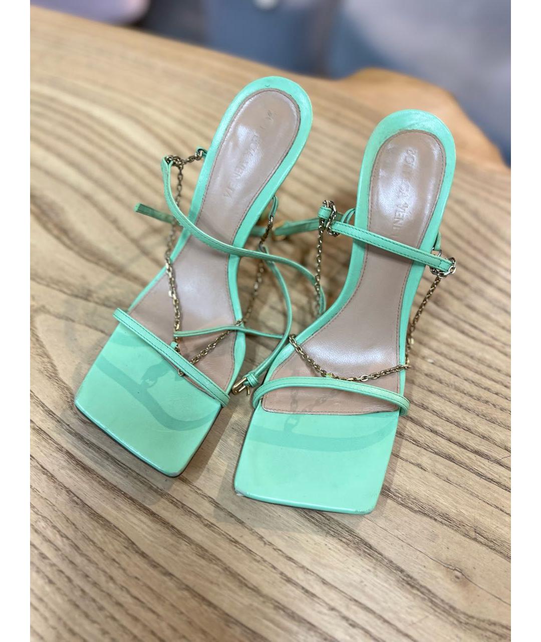 BOTTEGA VENETA Желтые кожаные босоножки, фото 2