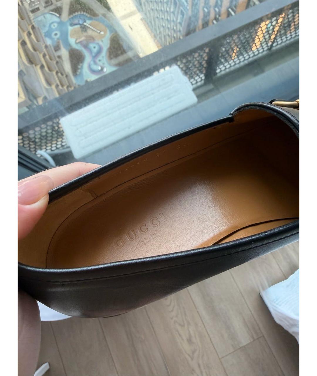 GUCCI Черные кожаные лоферы, фото 6