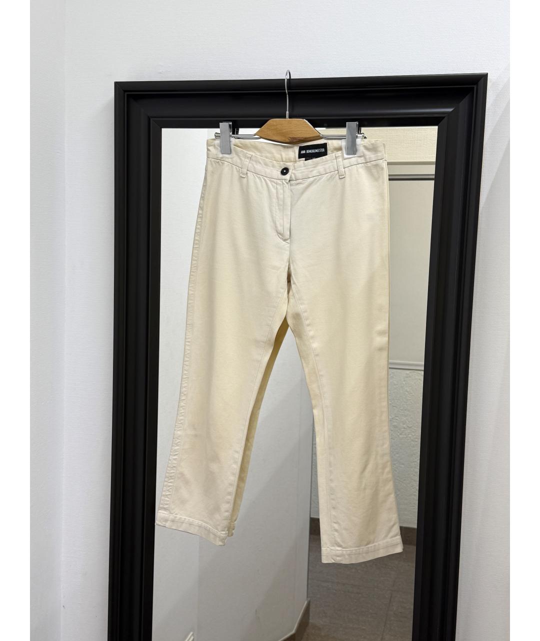 ANN DEMEULEMEESTER Бежевые прямые брюки, фото 6