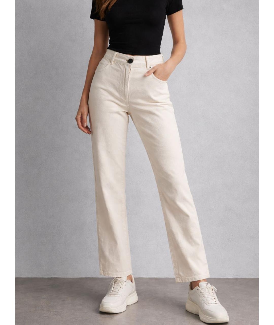 ANN DEMEULEMEESTER Бежевые прямые брюки, фото 5