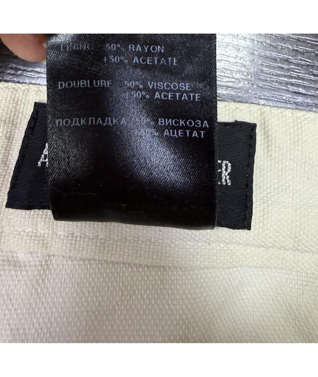 ANN DEMEULEMEESTER Бежевые прямые брюки, фото 4