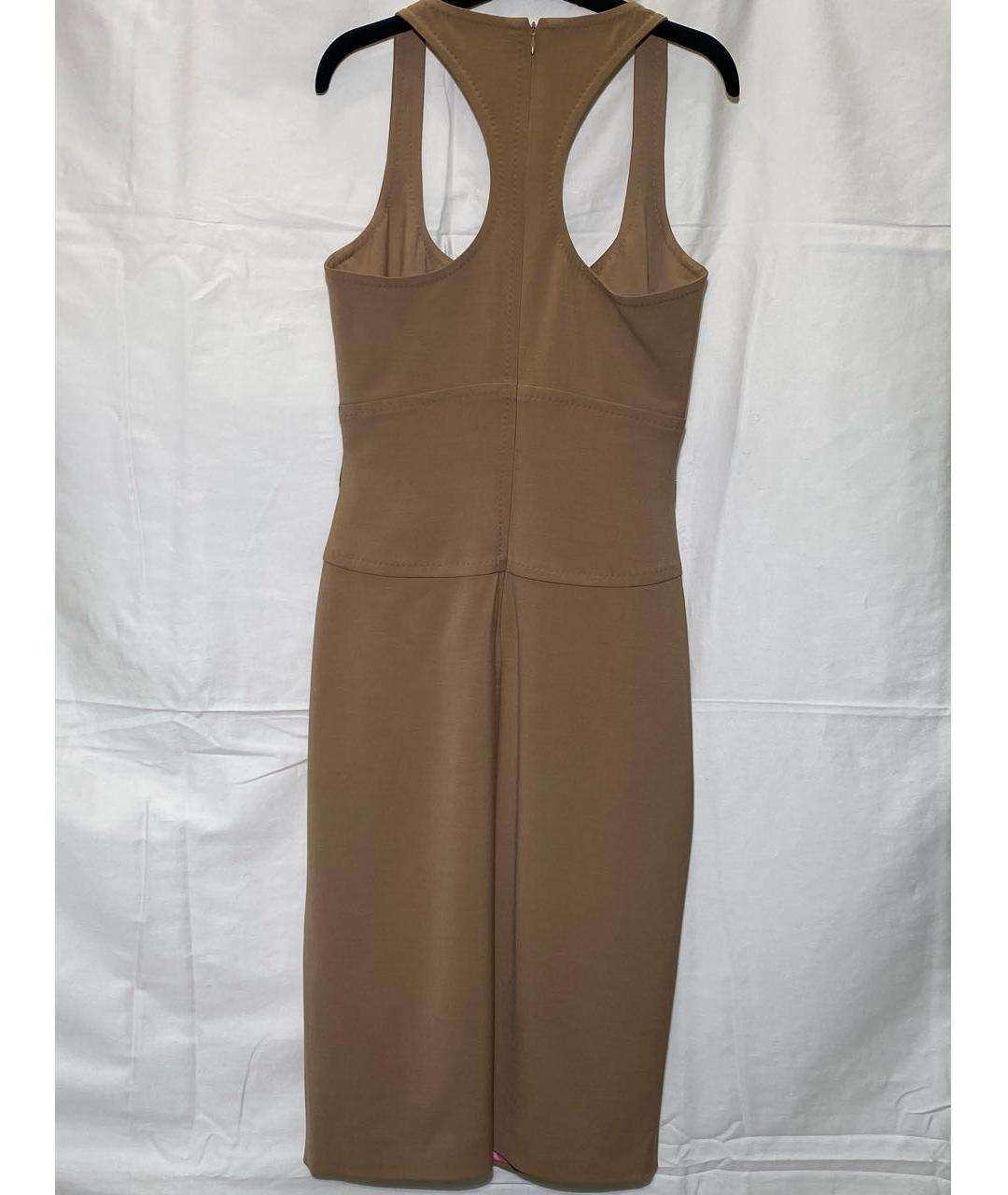 DSQUARED2 Бежевое шерстяное повседневное платье, фото 2