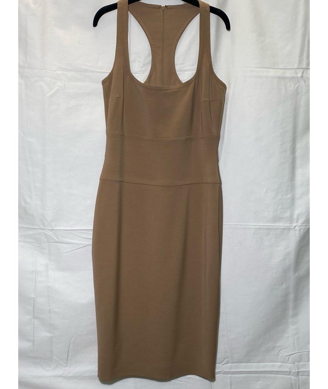 DSQUARED2 Бежевое шерстяное повседневное платье, фото 9