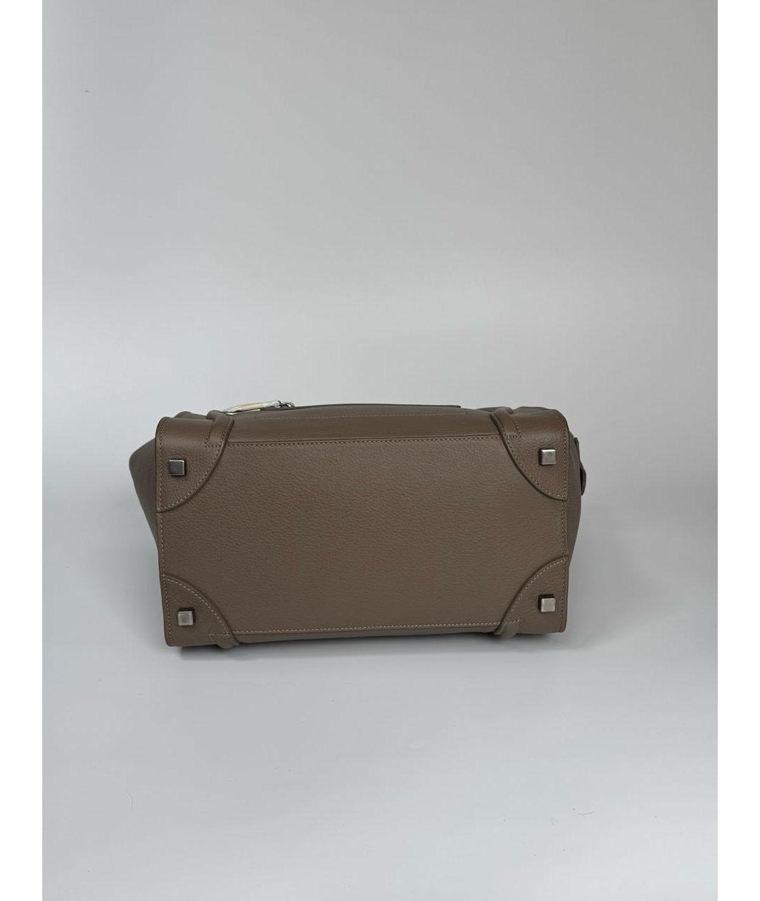 CELINE Бежевая кожаная сумка тоут, фото 6