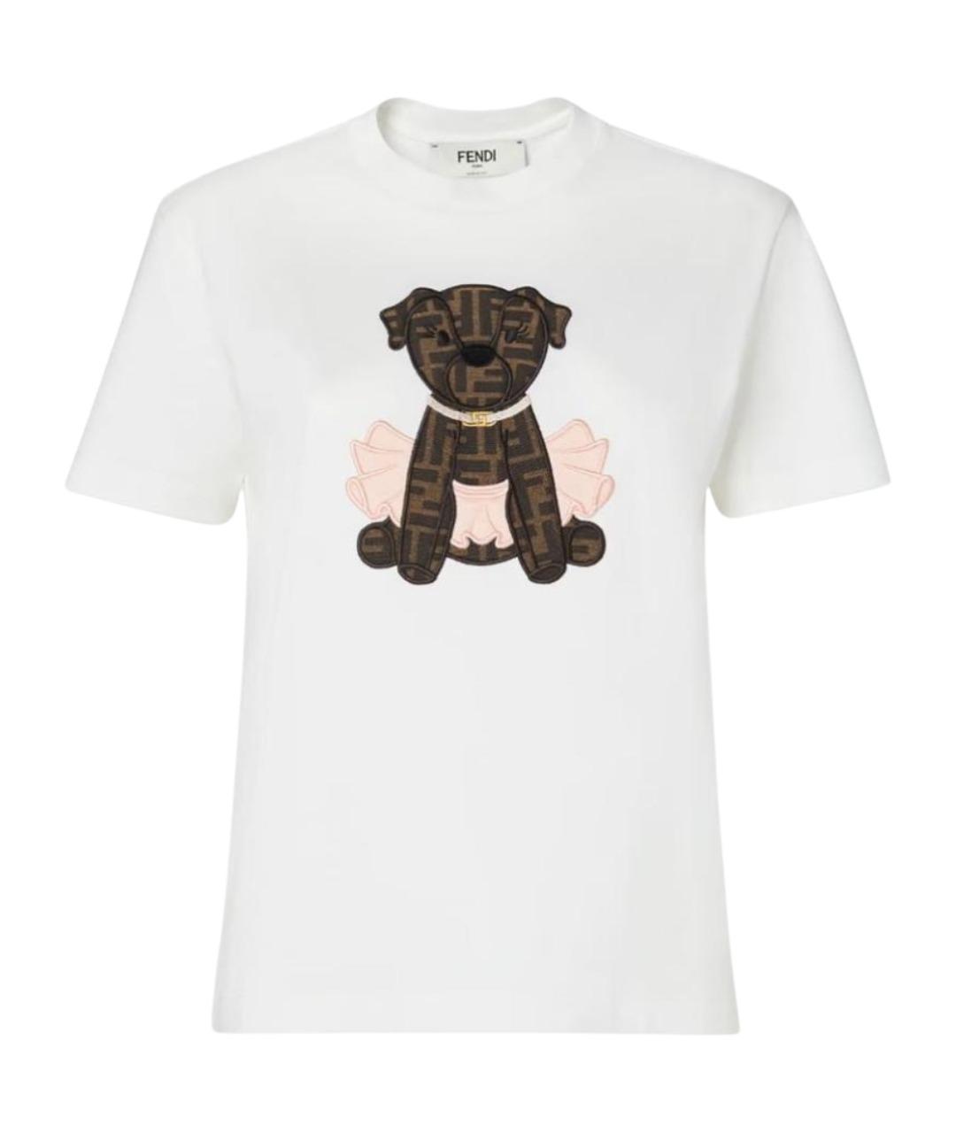 FENDI Белая хлопковая футболка, фото 1