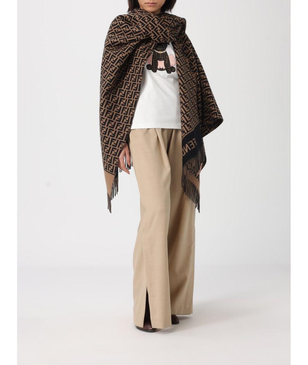 FENDI Белая хлопковая футболка, фото 5