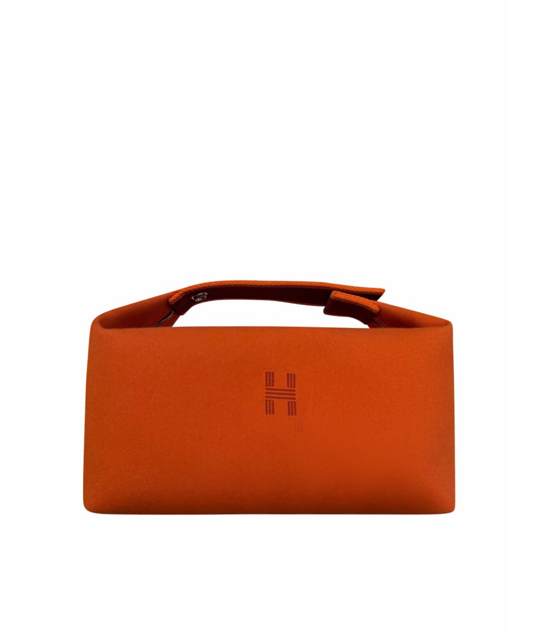 HERMES Оранжевая тканевая косметичка, фото 1