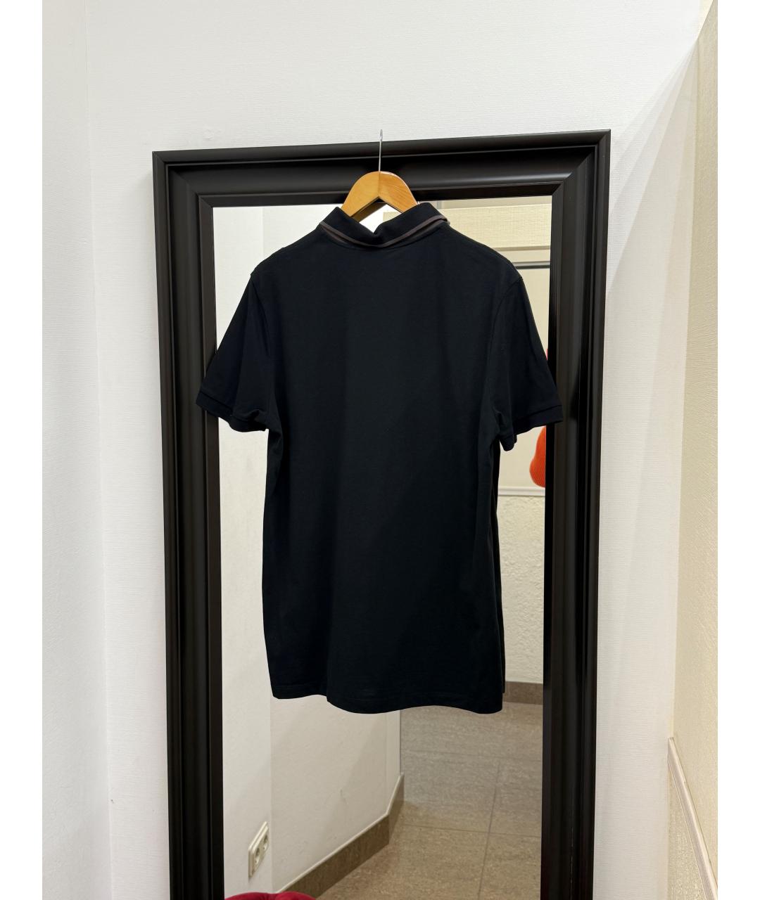 HUGO BOSS Черное хлопковое поло с коротким рукавом, фото 2