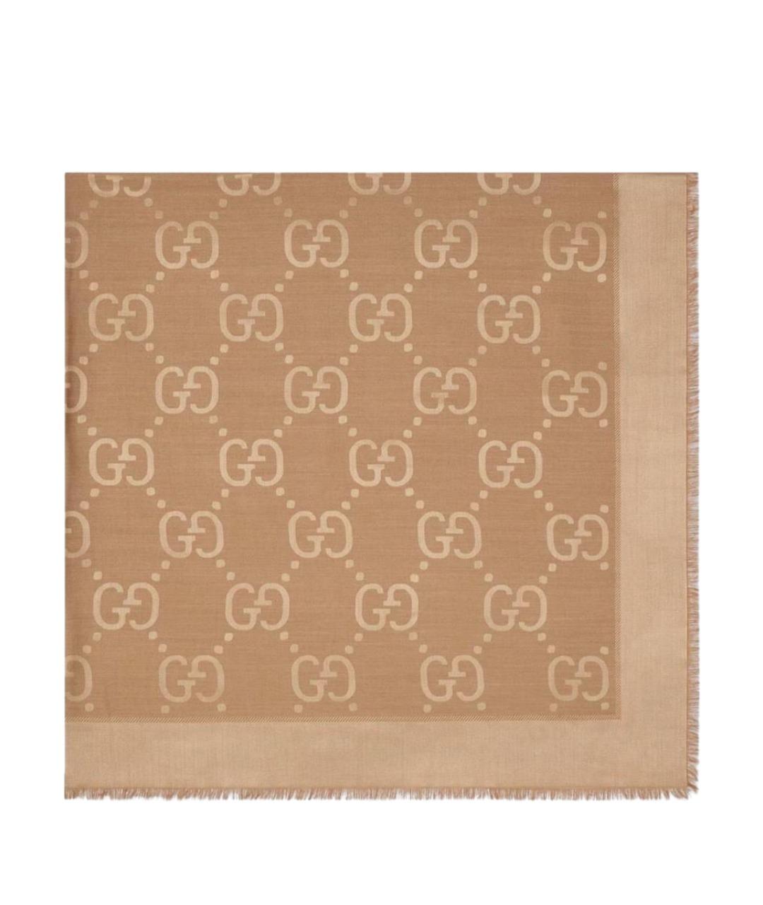 GUCCI Бежевый шерстяной шарф, фото 1