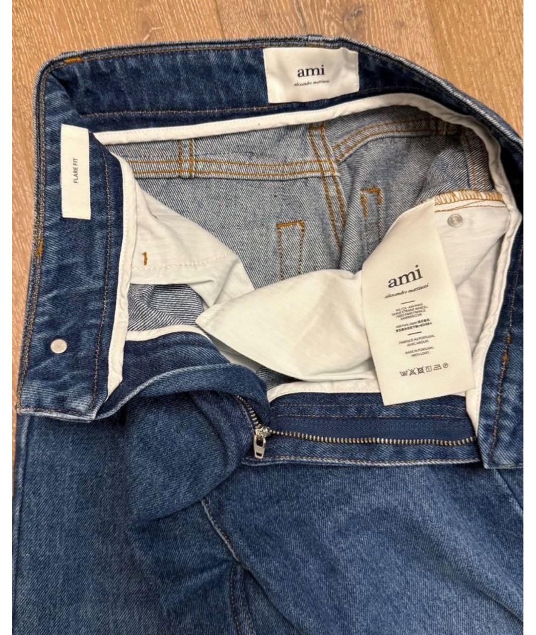 Ami Paris Синие хлопковые джинсы клеш, фото 3