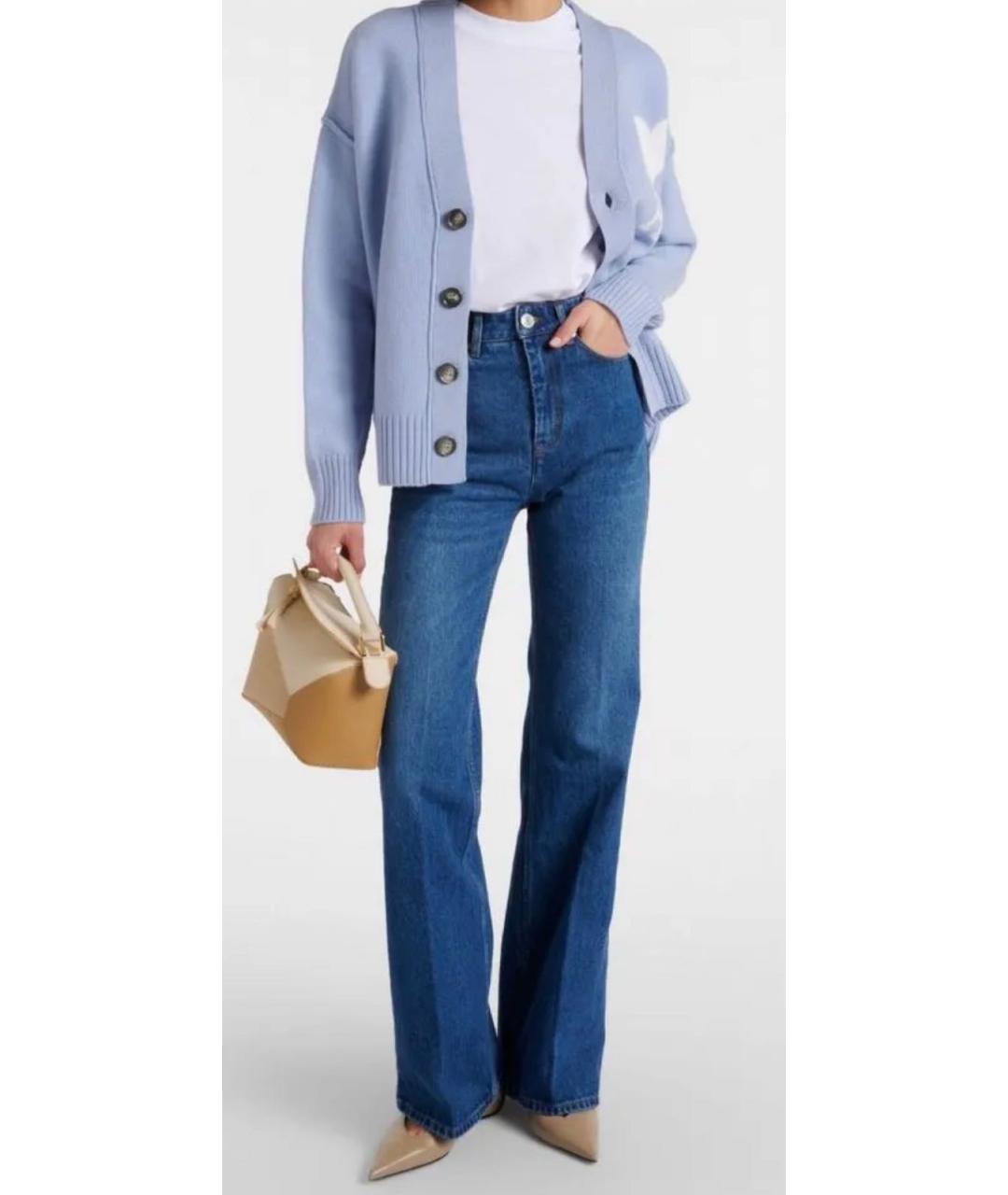 Ami Paris Синие хлопковые джинсы клеш, фото 5