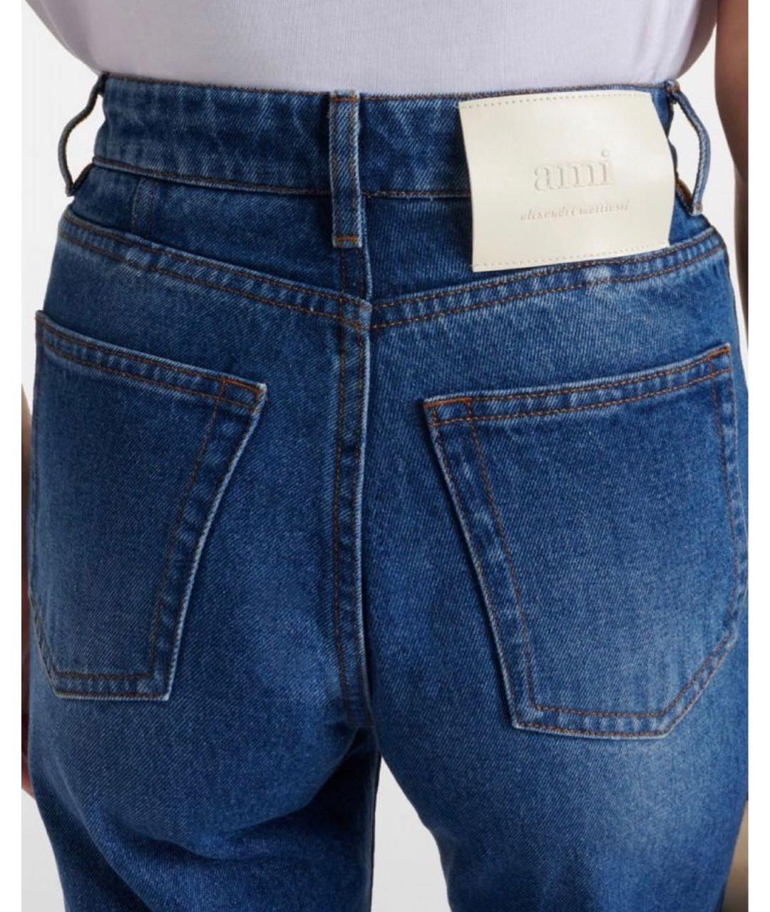 Ami Paris Синие хлопковые джинсы клеш, фото 4