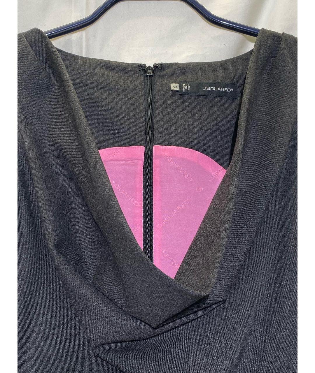 DSQUARED2 Антрацитовое шерстяное повседневное платье, фото 3