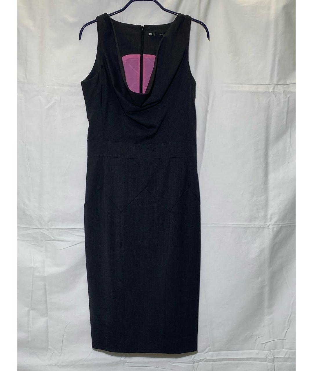 DSQUARED2 Антрацитовое шерстяное повседневное платье, фото 9