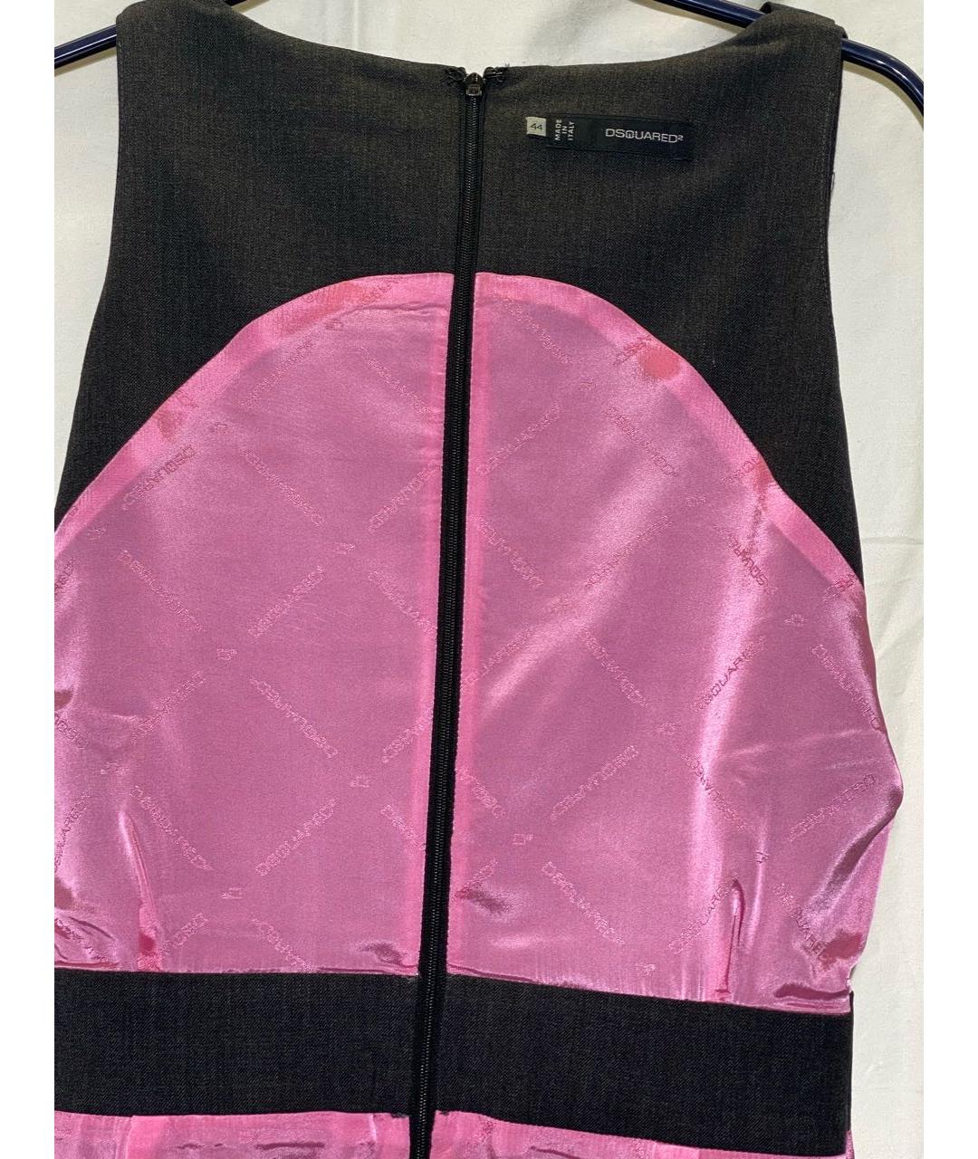 DSQUARED2 Антрацитовое шерстяное повседневное платье, фото 5