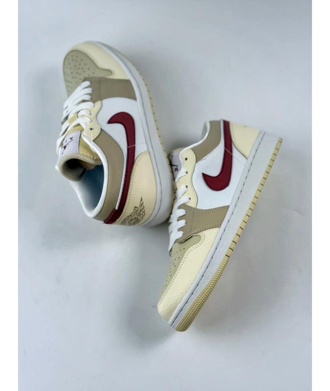 JORDAN Бежевые кожаные кроссовки, фото 5