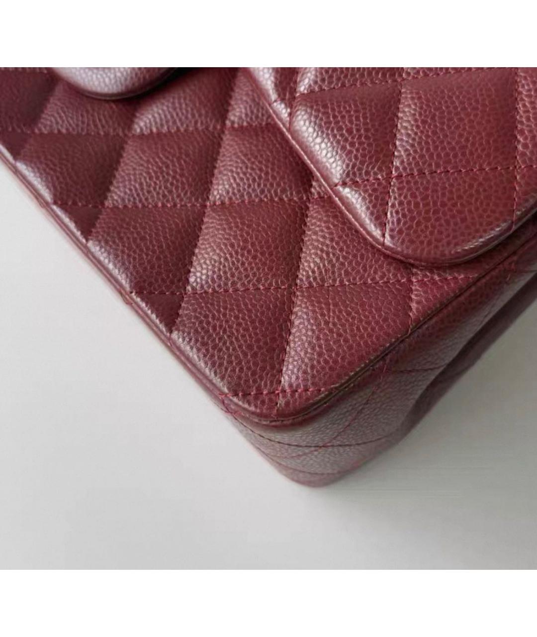 CHANEL Бордовая кожаная сумка через плечо, фото 6