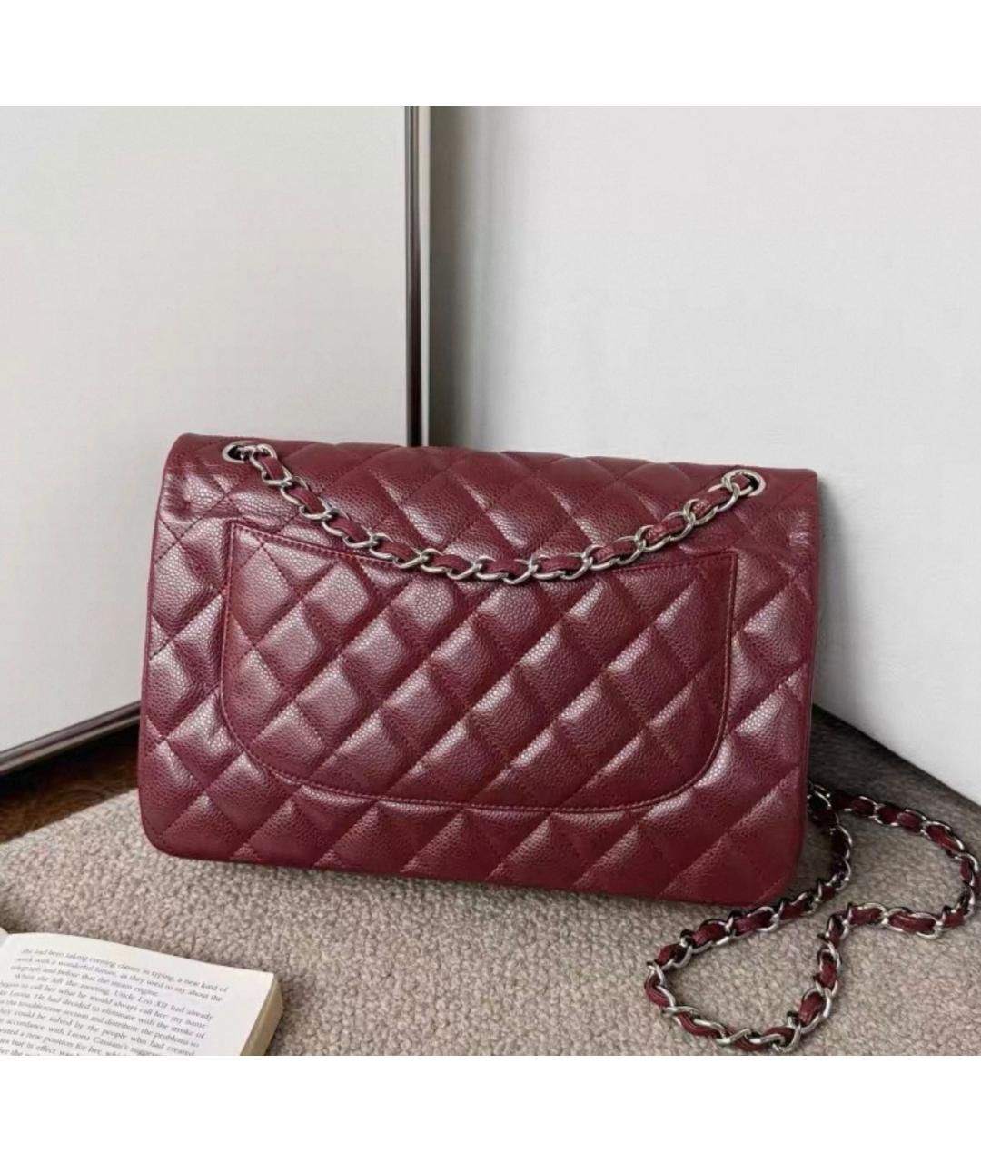 CHANEL Бордовая кожаная сумка через плечо, фото 2