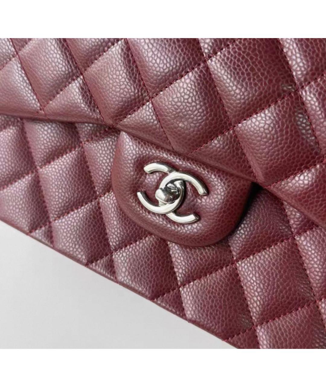 CHANEL Бордовая кожаная сумка через плечо, фото 4