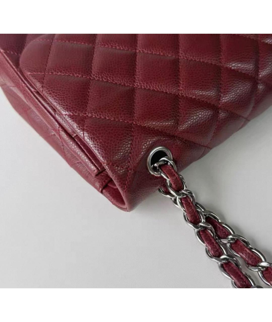 CHANEL Бордовая кожаная сумка через плечо, фото 8