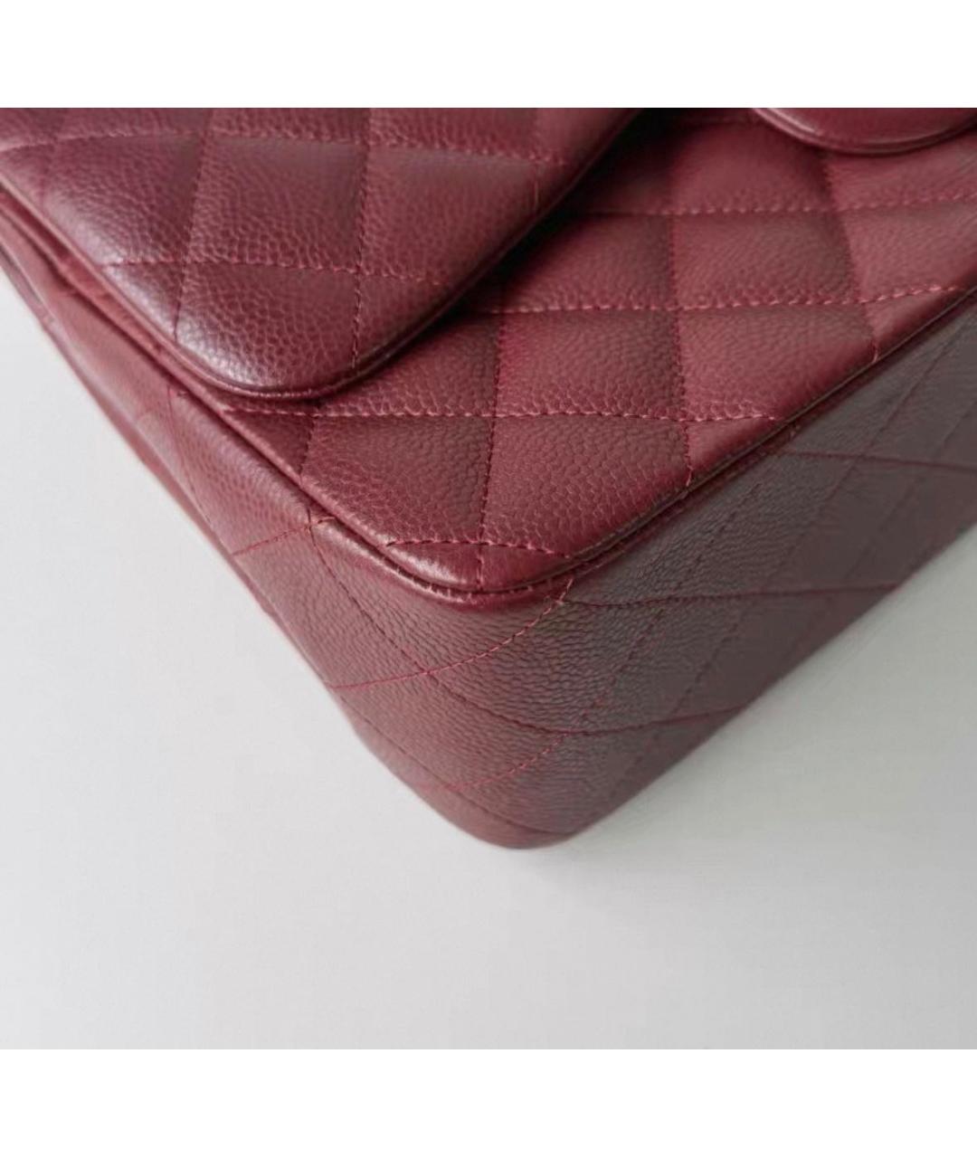 CHANEL Бордовая кожаная сумка через плечо, фото 7