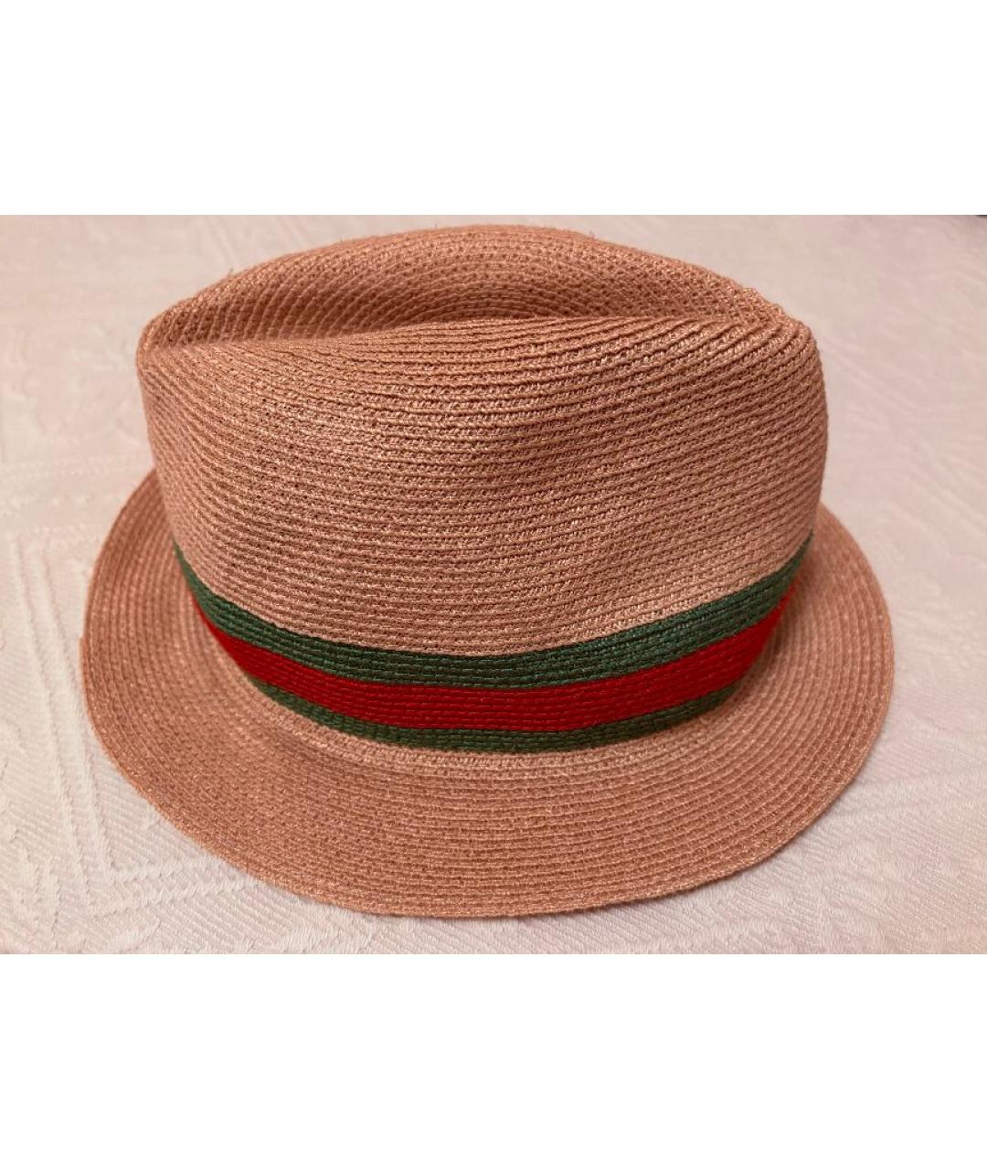 GUCCI Бежевая соломенная шляпа, фото 7