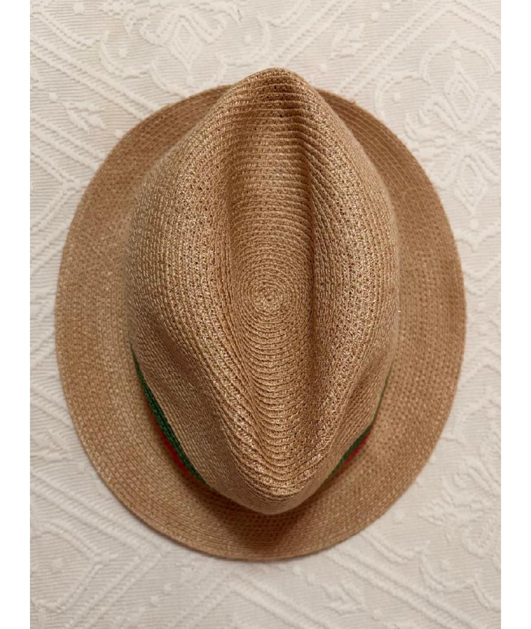 GUCCI Бежевая соломенная шляпа, фото 4