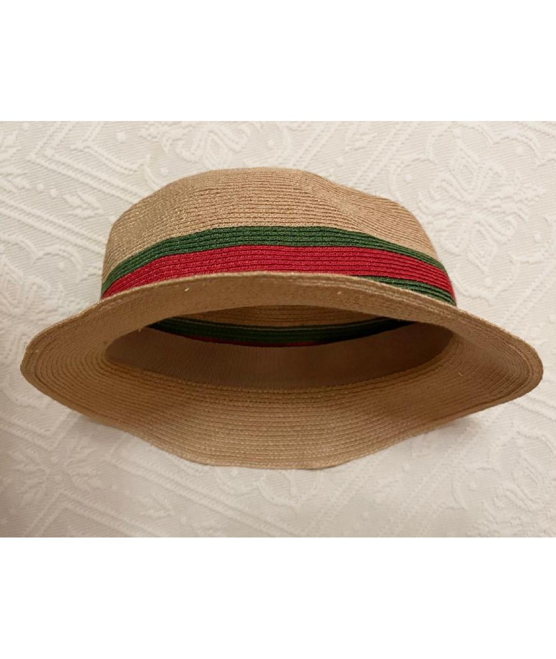 GUCCI Бежевая соломенная шляпа, фото 2