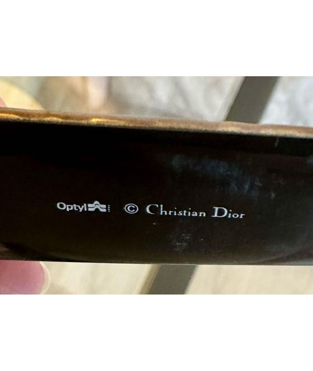 CHRISTIAN DIOR Золотые пластиковые солнцезащитные очки, фото 8